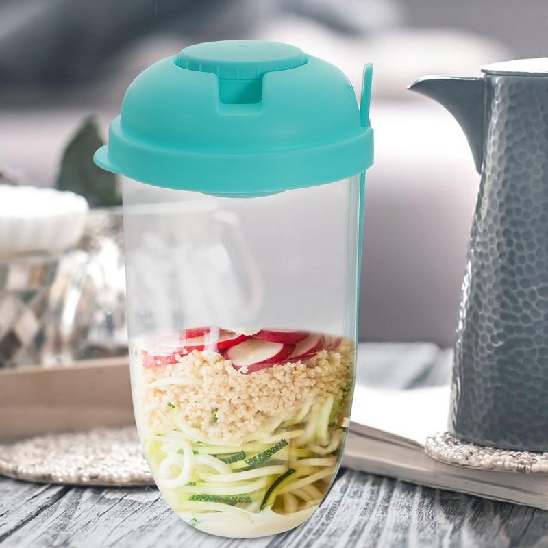 GREENADSCAPE Salad Shaker Cup with Fork and Dressing Holder Portable Reusable Vegetable Container for Healthy Meal Prep Picnic and on-the-Go Salad to Go - Image 5